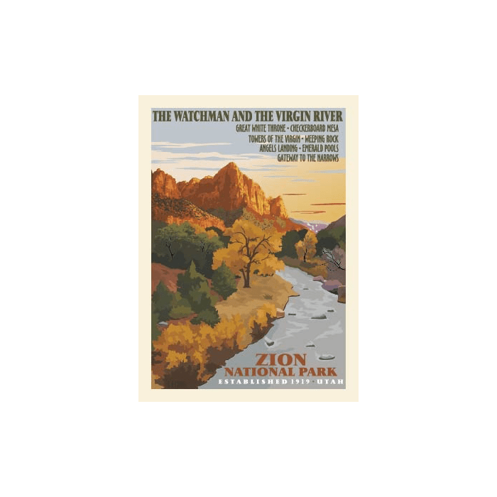 Puzzle Retro Ranger Zion Watchman - Zion National Park Forever Project